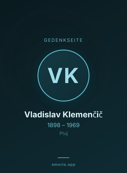 Gedenkportrait von Vladislav Klemenčič