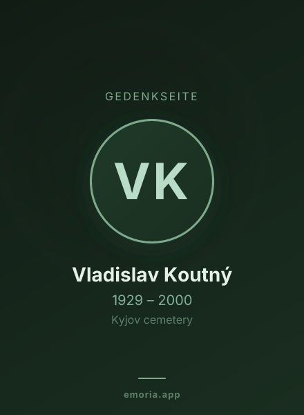 Gedenkportrait von Vladislav Koutný
