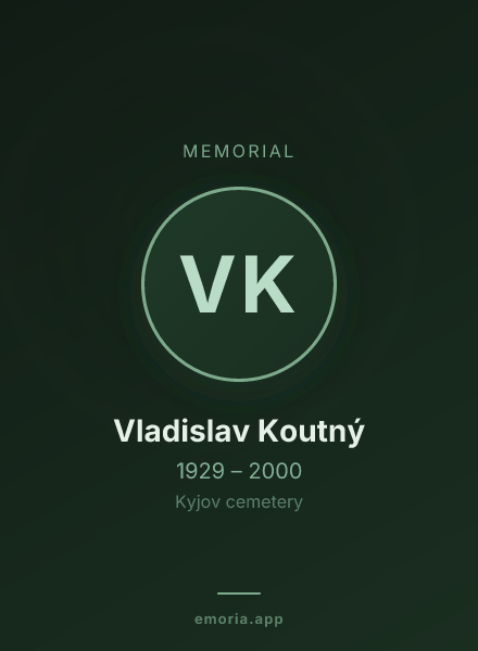 Memorial portrait of Vladislav Koutný