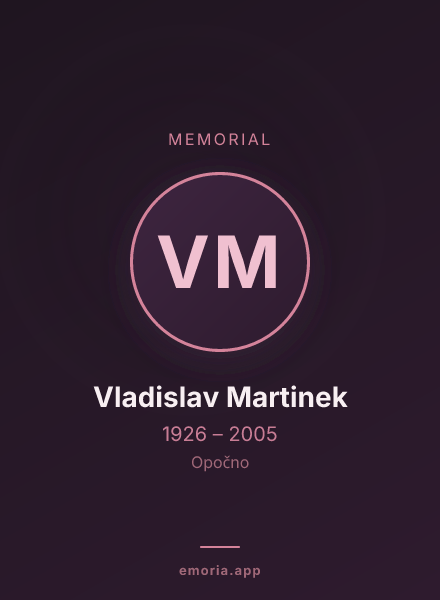 Memorial portrait of Vladislav Martinek