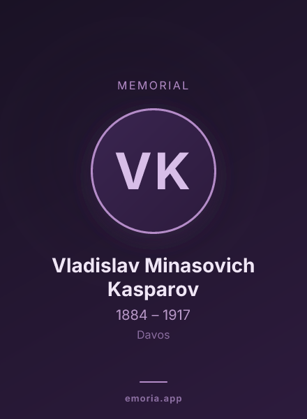 Memorial portrait of Vladislav Minasovich Kasparov