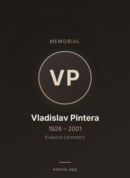 Memorial portrait of Vladislav Pintera