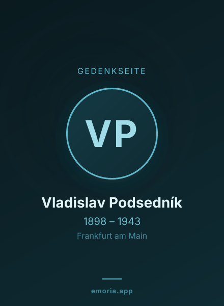 Gedenkportrait von Vladislav Podsedník