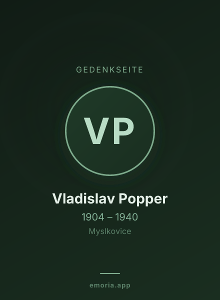 Gedenkportrait von Vladislav Popper