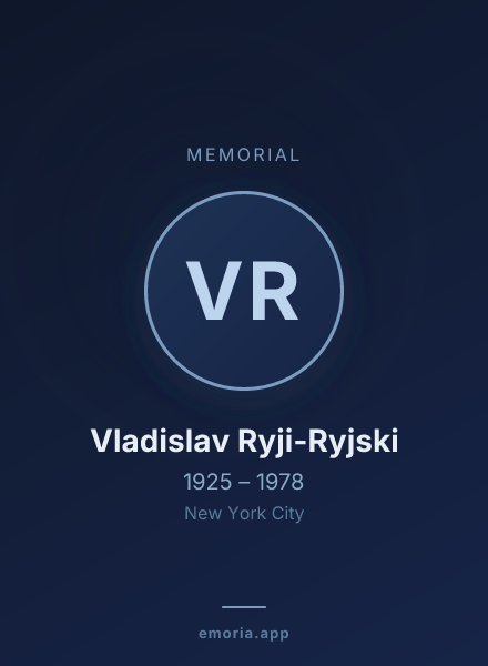 Memorial portrait of Vladislav Ryji-Ryjski