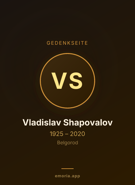 Gedenkportrait von Vladislav Shapovalov