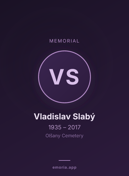 Memorial portrait of Vladislav Slabý