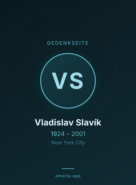Gedenkportrait von Vladislav Slavík