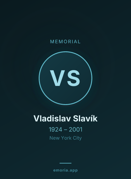 Memorial portrait of Vladislav Slavík