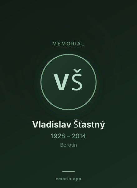Memorial portrait of Vladislav Šťastný