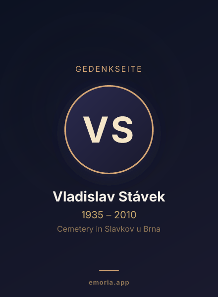 Gedenkportrait von Vladislav Stávek