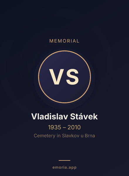 Memorial portrait of Vladislav Stávek