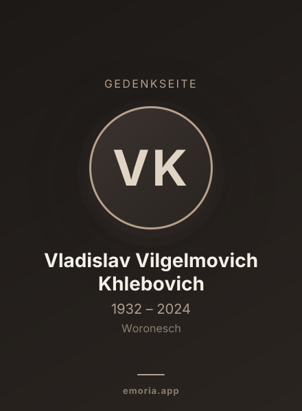 Gedenkportrait von Vladislav Vilgelmovich Khlebovich