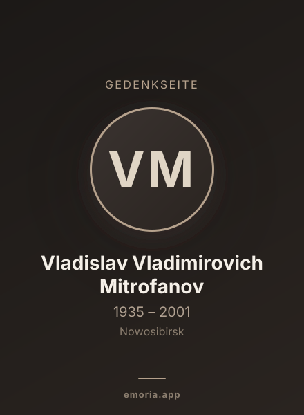 Gedenkportrait von Vladislav Vladimirovich Mitrofanov