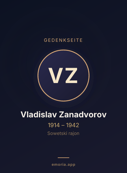 Gedenkportrait von Vladislav Zanadvorov