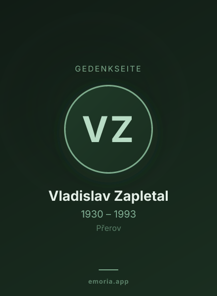 Gedenkportrait von Vladislav Zapletal