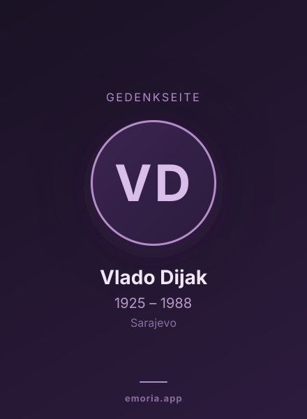Gedenkportrait von Vlado Dijak