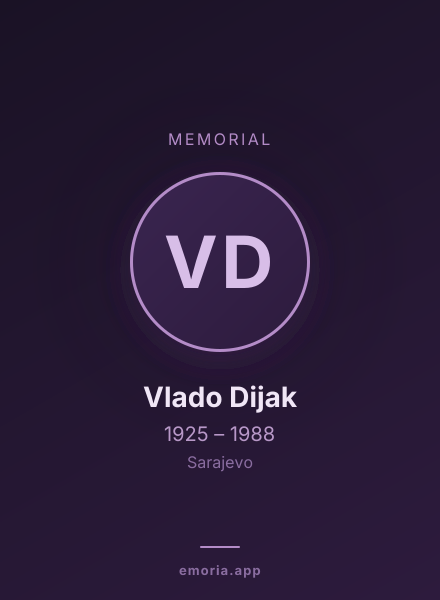 Memorial portrait of Vlado Dijak