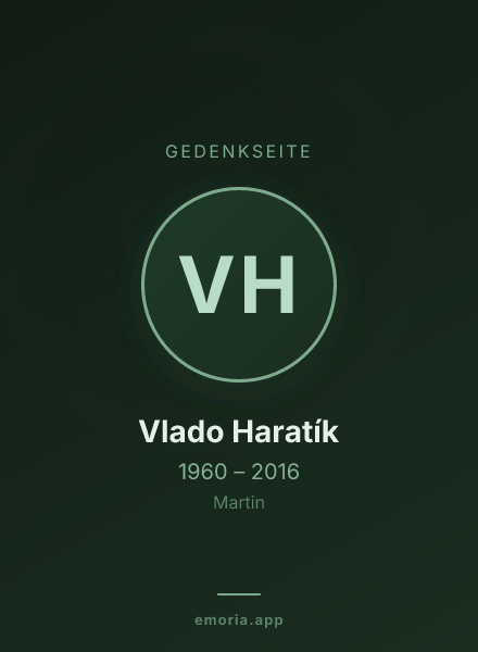 Gedenkportrait von Vlado Haratík