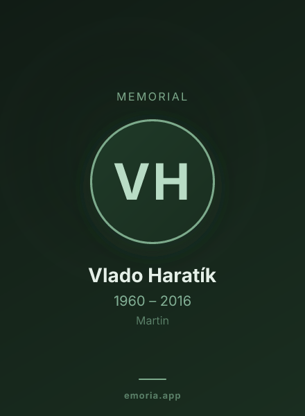 Memorial portrait of Vlado Haratík