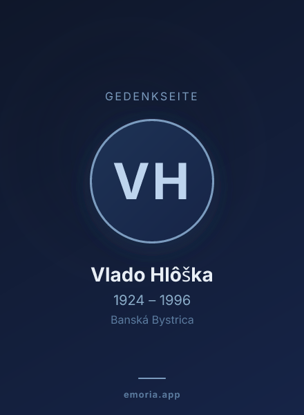 Gedenkportrait von Vlado Hlôška