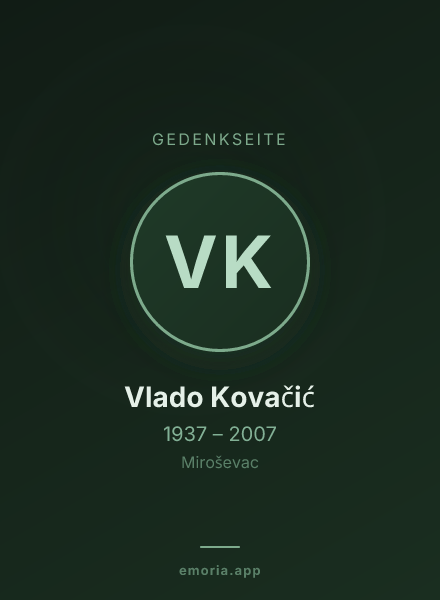 Gedenkportrait von Vlado Kovačić