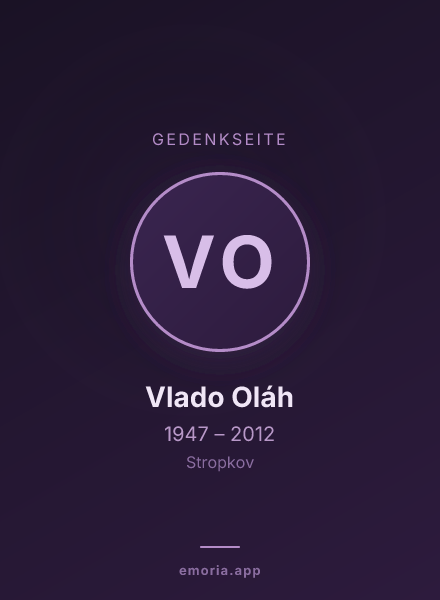Gedenkportrait von Vlado Oláh