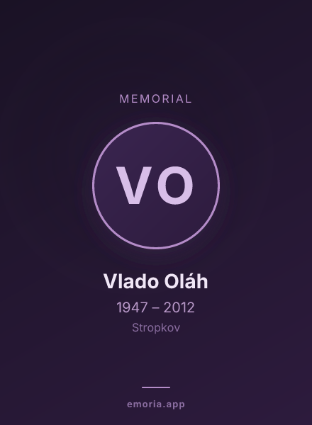 Memorial portrait of Vlado Oláh