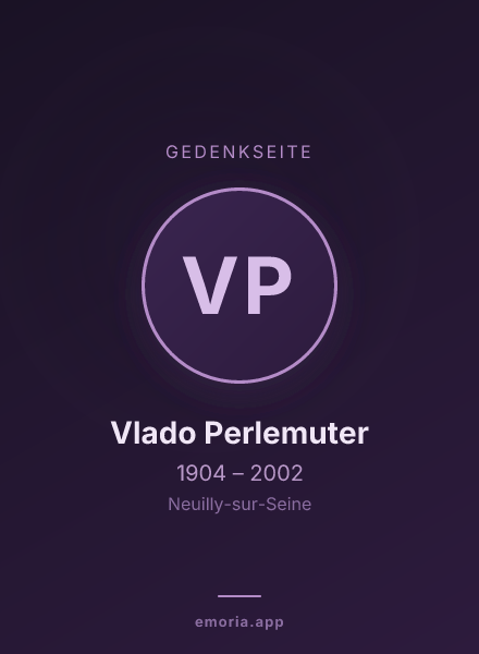Gedenkportrait von Vlado Perlemuter