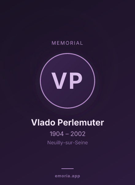 Memorial portrait of Vlado Perlemuter