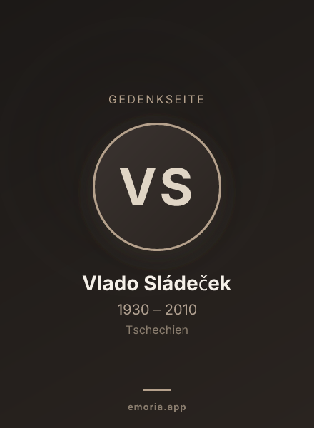 Gedenkportrait von Vlado Sládeček