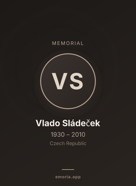 Memorial portrait of Vlado Sládeček