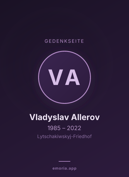 Gedenkportrait von Vladyslav Allerov