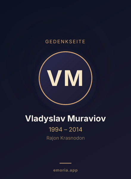 Gedenkportrait von Vladyslav Muraviov