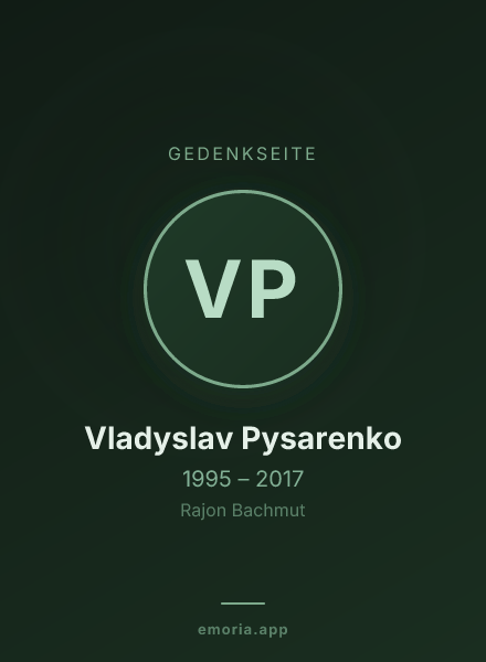Gedenkportrait von Vladyslav Pysarenko