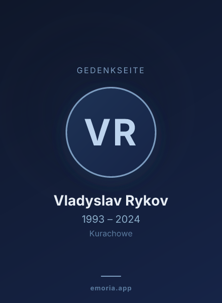 Gedenkportrait von Vladyslav Rykov