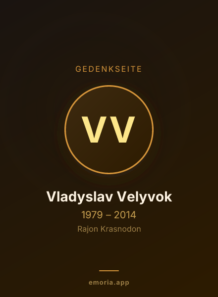 Gedenkportrait von Vladyslav Velyvok