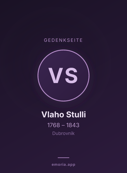 Gedenkportrait von Vlaho Stulli