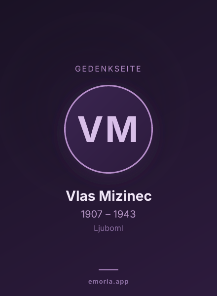 Gedenkportrait von Vlas Mizinec