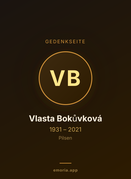 Gedenkportrait von Vlasta Bokůvková