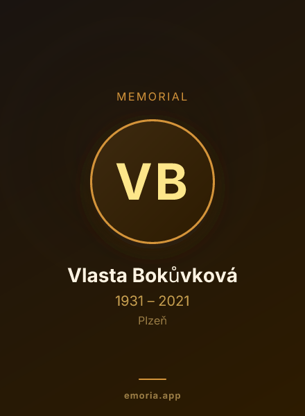 Memorial portrait of Vlasta Bokůvková