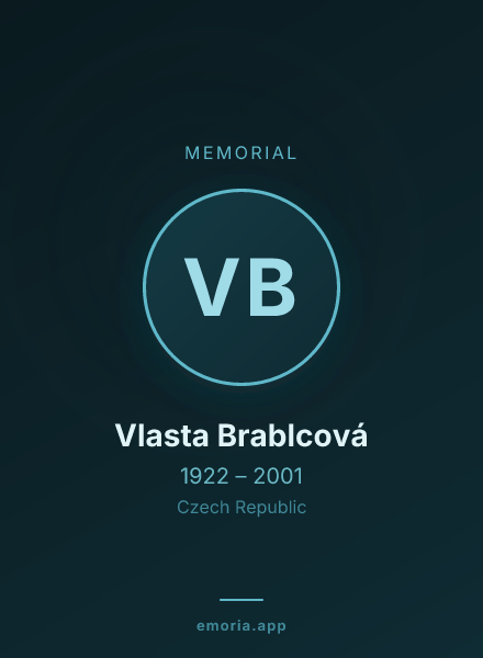 Memorial portrait of Vlasta Brablcová