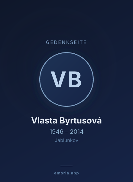 Gedenkportrait von Vlasta Byrtusová