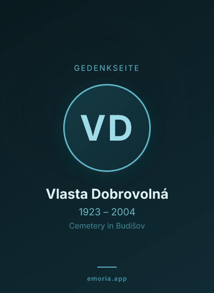 Gedenkportrait von Vlasta Dobrovolná
