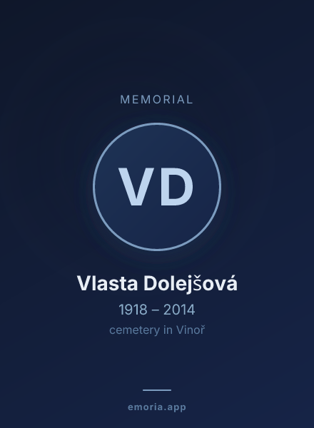 Memorial portrait of Vlasta Dolejšová