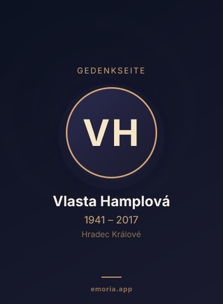 Gedenkportrait von Vlasta Hamplová