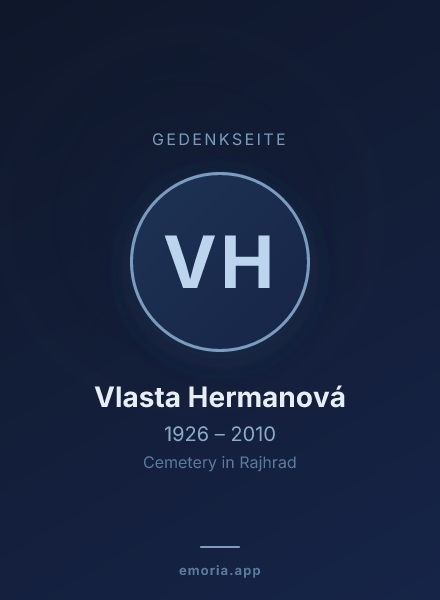 Gedenkportrait von Vlasta Hermanová