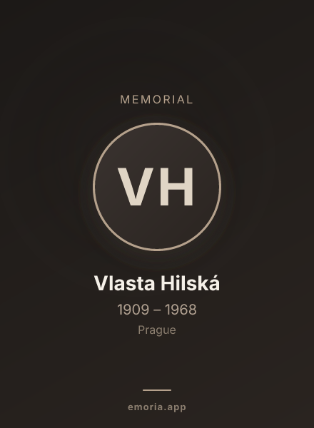 Memorial portrait of Vlasta Hilská