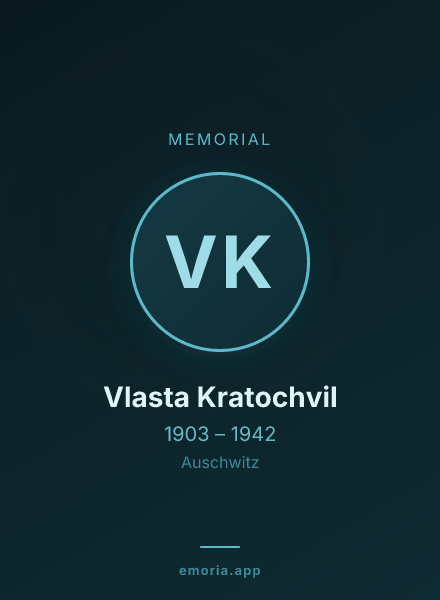 Memorial portrait of Vlasta Kratochvil