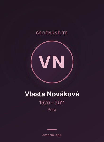 Gedenkportrait von Vlasta Nováková